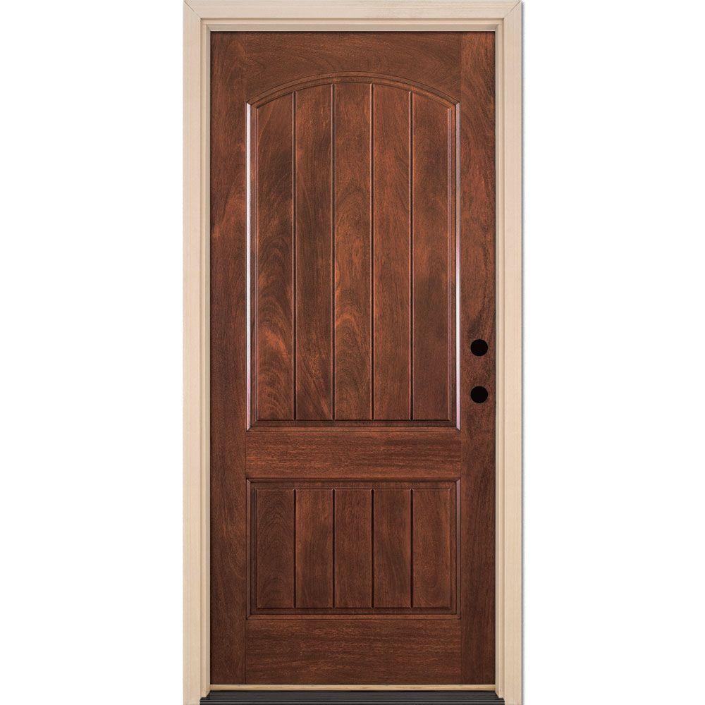 Feather River Doors 37 5 In X 81 625 In 2 Panel Plank Chocolate