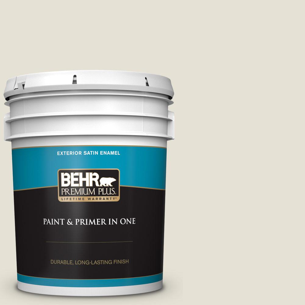 BEHR PREMIUM PLUS 5 gal. MQ313 Crisp Linen Satin Enamel Exterior