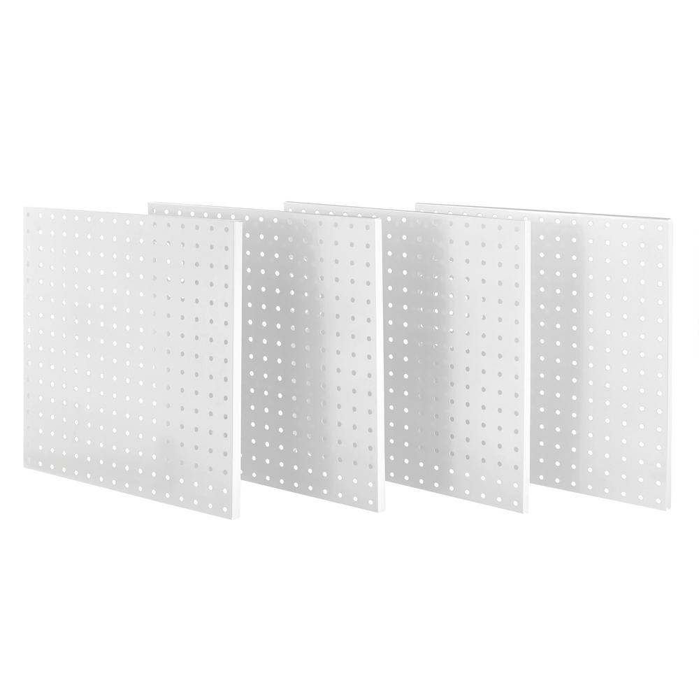 Everbilt 16 in. x 16 in. HeavyDuty Steel Pegboards Mounting Hardware Included in White (4Pack