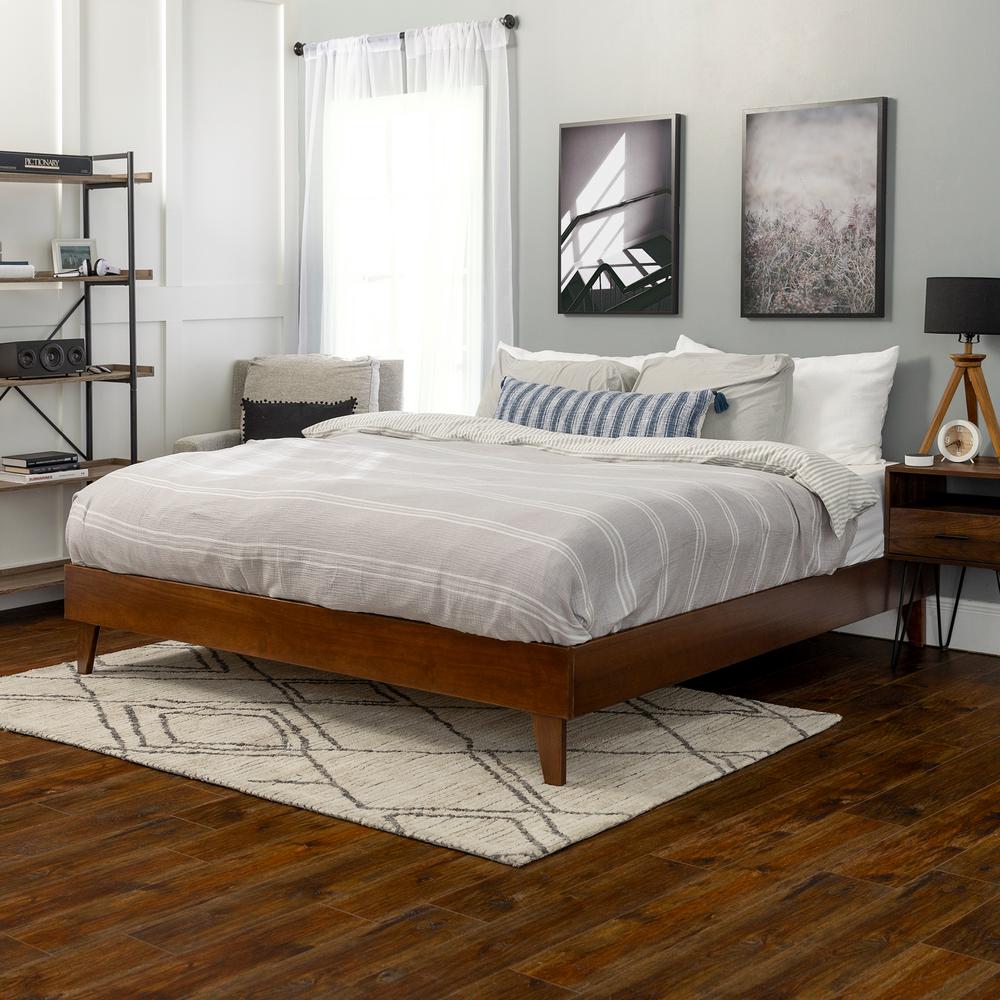 Zinus Moiz Walnut 14 In. King Platform Bed With Wood HD-RWPBW-14K - The ...