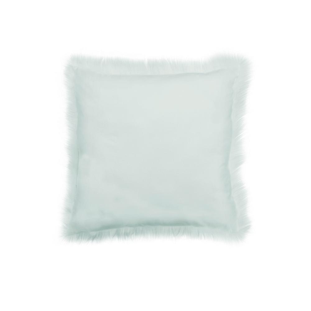 aqua fur pillow