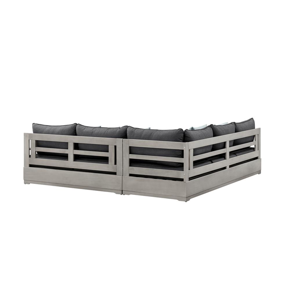Ove Decors Beranda Ii Eucalyptus Wood Outdoor Sectional With Gray Ove Decors Beranda Ii Eucalyptus Wood