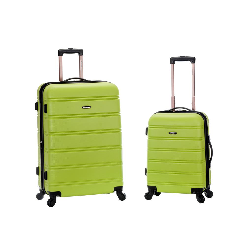 rockland melbourne 2 piece expandable spinner luggage set