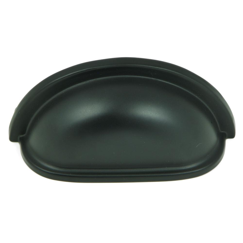 Stone Mill Hardware 3 inch Matte Black Cup Cabinet Pull (10-Pack) by Stone Mill Hardware