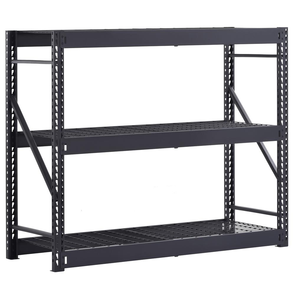 Husky Black 3-Tier Steel Shelf 65 in. x 24 in. x 54 in.