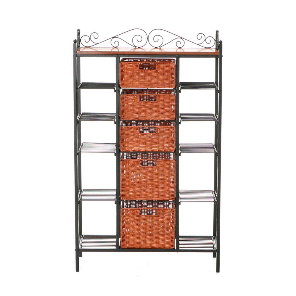 Manilla Steel 31 1 2 In W Baker S Rack With 5 Drawers Ka9161