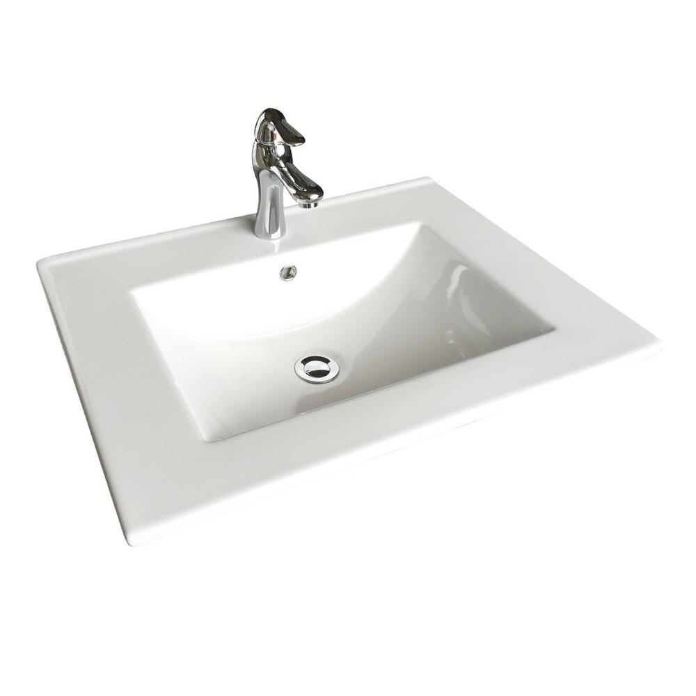 RENOVATORS SUPPLY MANUFACTURING Bo 24 in. Square DropIn Bathroom Sink