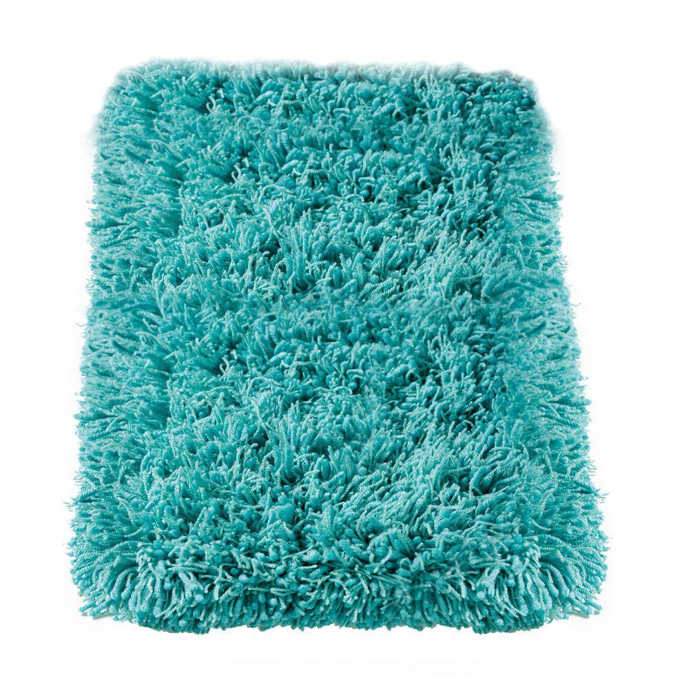 Home Decorators Collection Ultimate Shag Turquoise 3 ft. 6 in. x 5 ft. 6 in. Area Rug3311430375