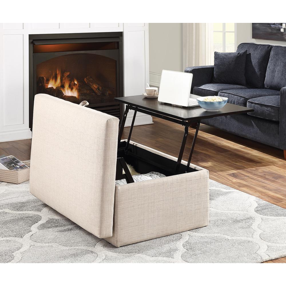 upholstered lift-top storage ottoman