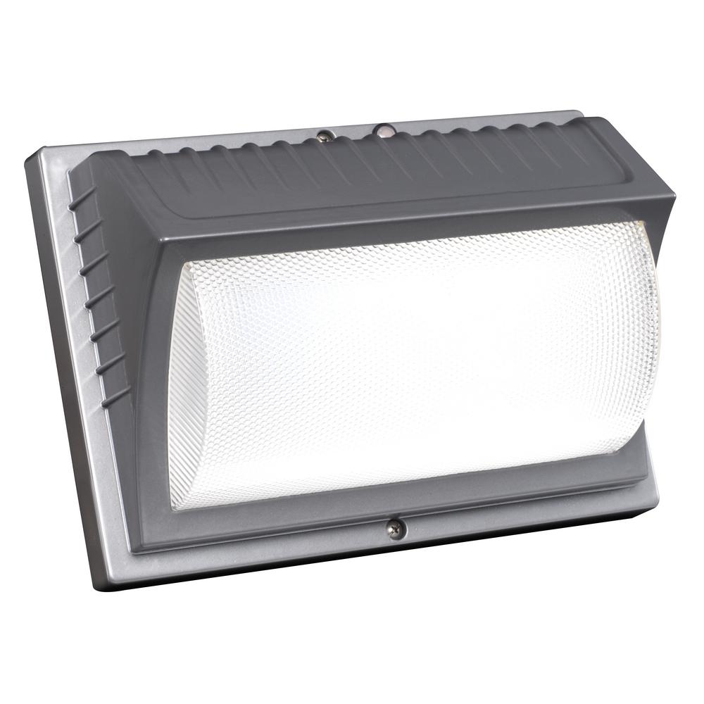 Wall Packs Commercial Lighting The Home Depot 42 Watt Titanium Gray Integrated Led Outdoor Wall Pack Light
