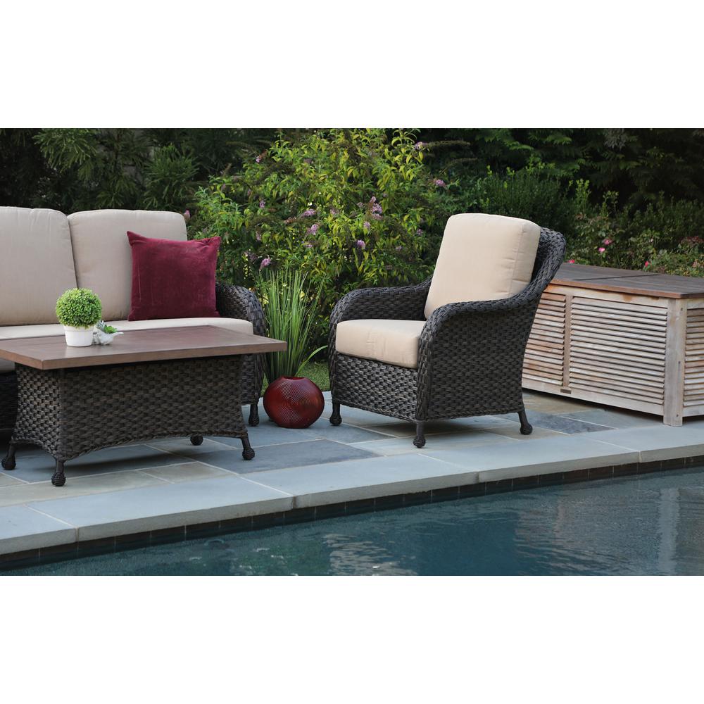 Canopy Sycamore 4 Piece Resin Wicker Patio Deep Seating Set With Sunbrella Canvas Heather Beige Cushions Dps5000syc The Home Depot