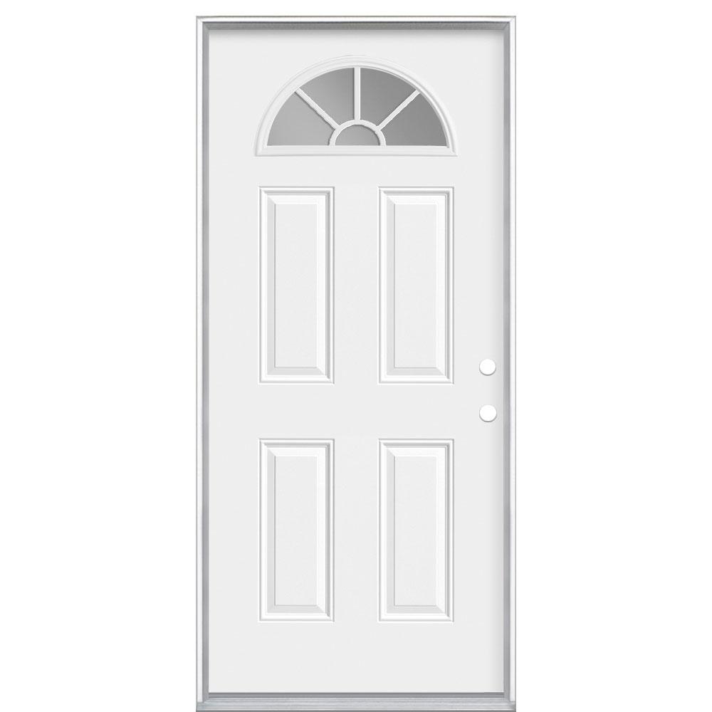 Masonite 36 In X 80 In Premium Fan Lite Left Hand Inswing Primed