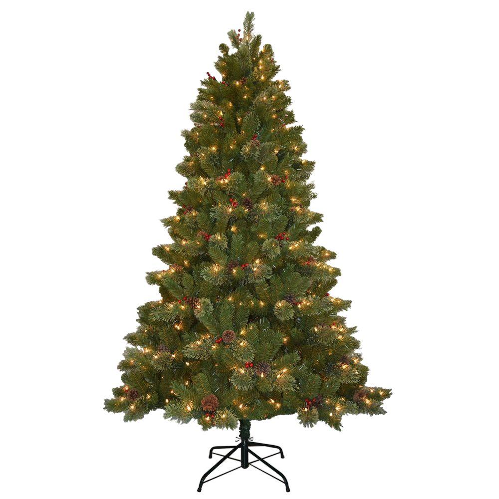 National Tree Company 7.5 ft. Cashmere Cone and Berry ...