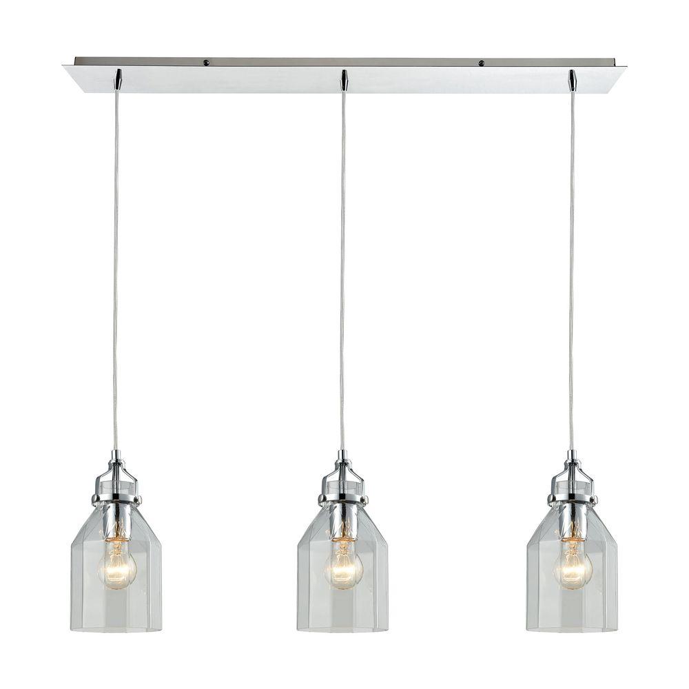 Titan Lighting Danica 3 Light Linear Polished Chrome Pendant Tn Titan Lighting Danica 3 Light Linear Polished Chrome Pendant