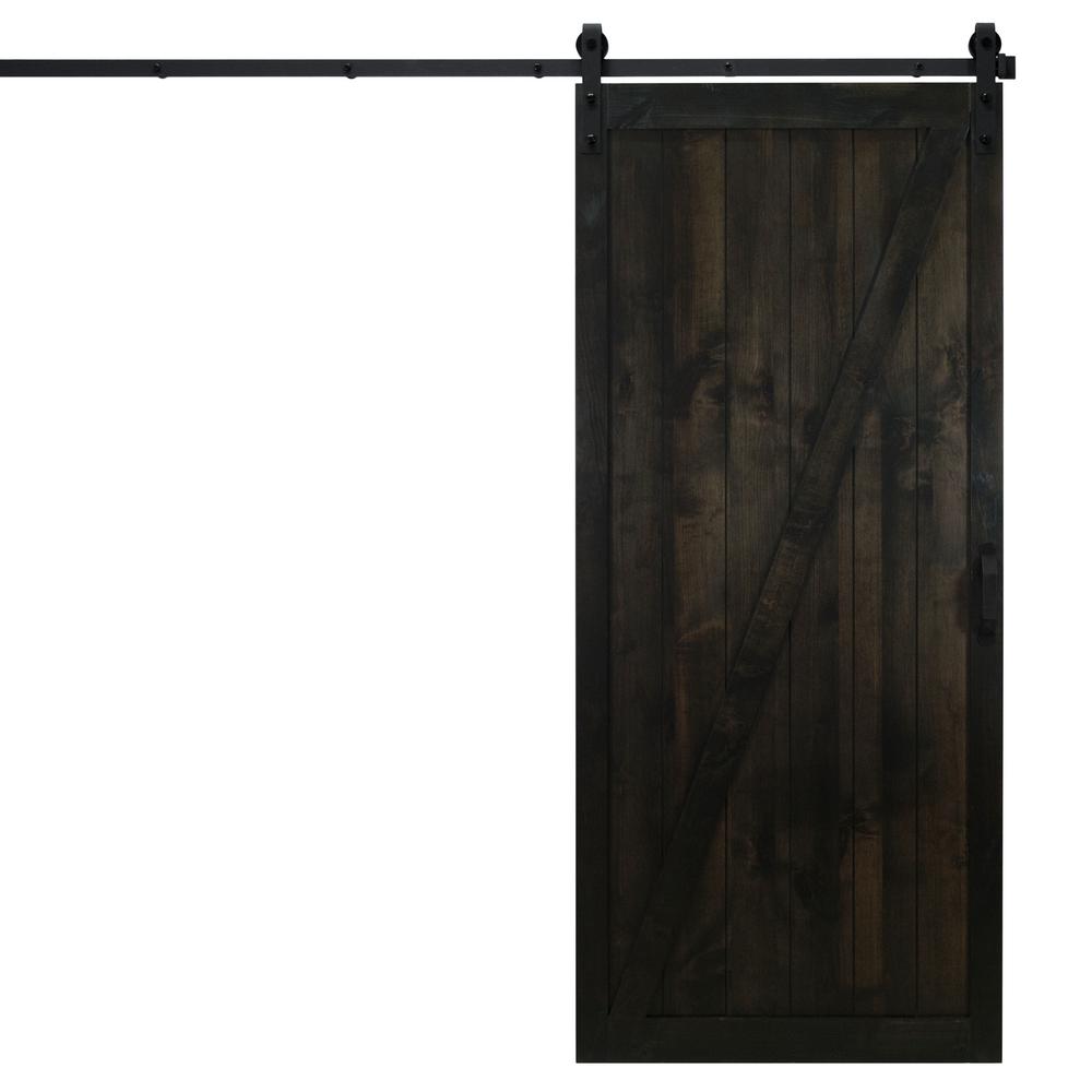 2 Panel Black Interior Closet Doors Windows The Clic Z Midnight Black Alder Wood Interior Barn Door