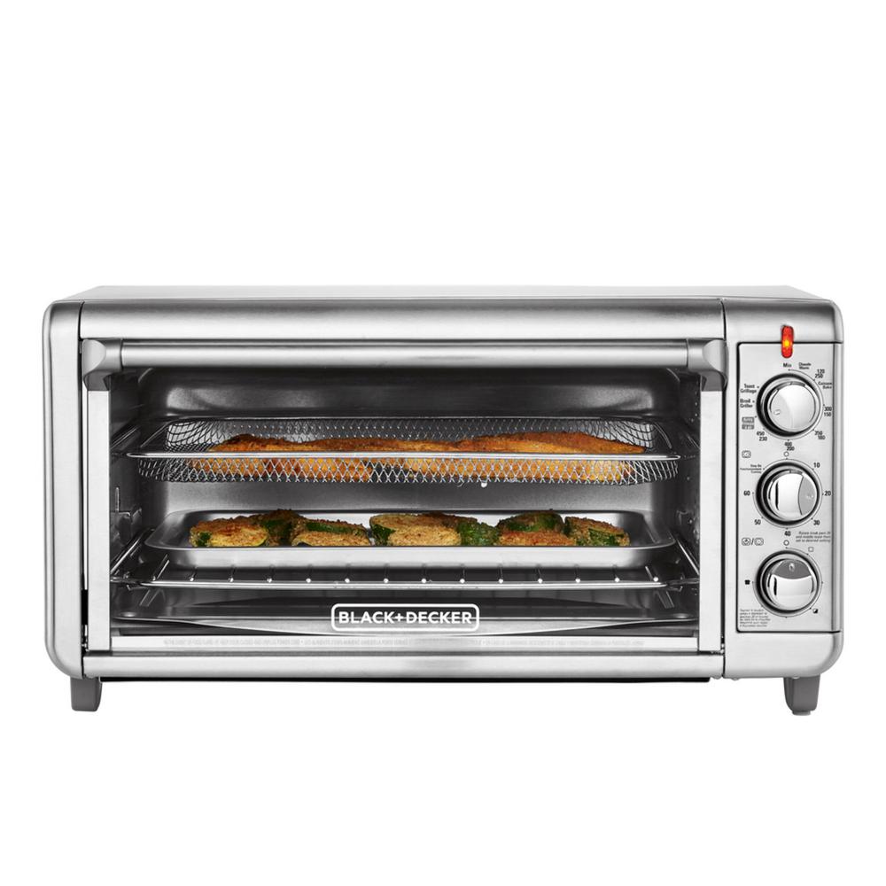 Extra Wide Crisp 'N Bake 1500 W 8-Slice Stainless Steel Toaster Oven and Air Fryer