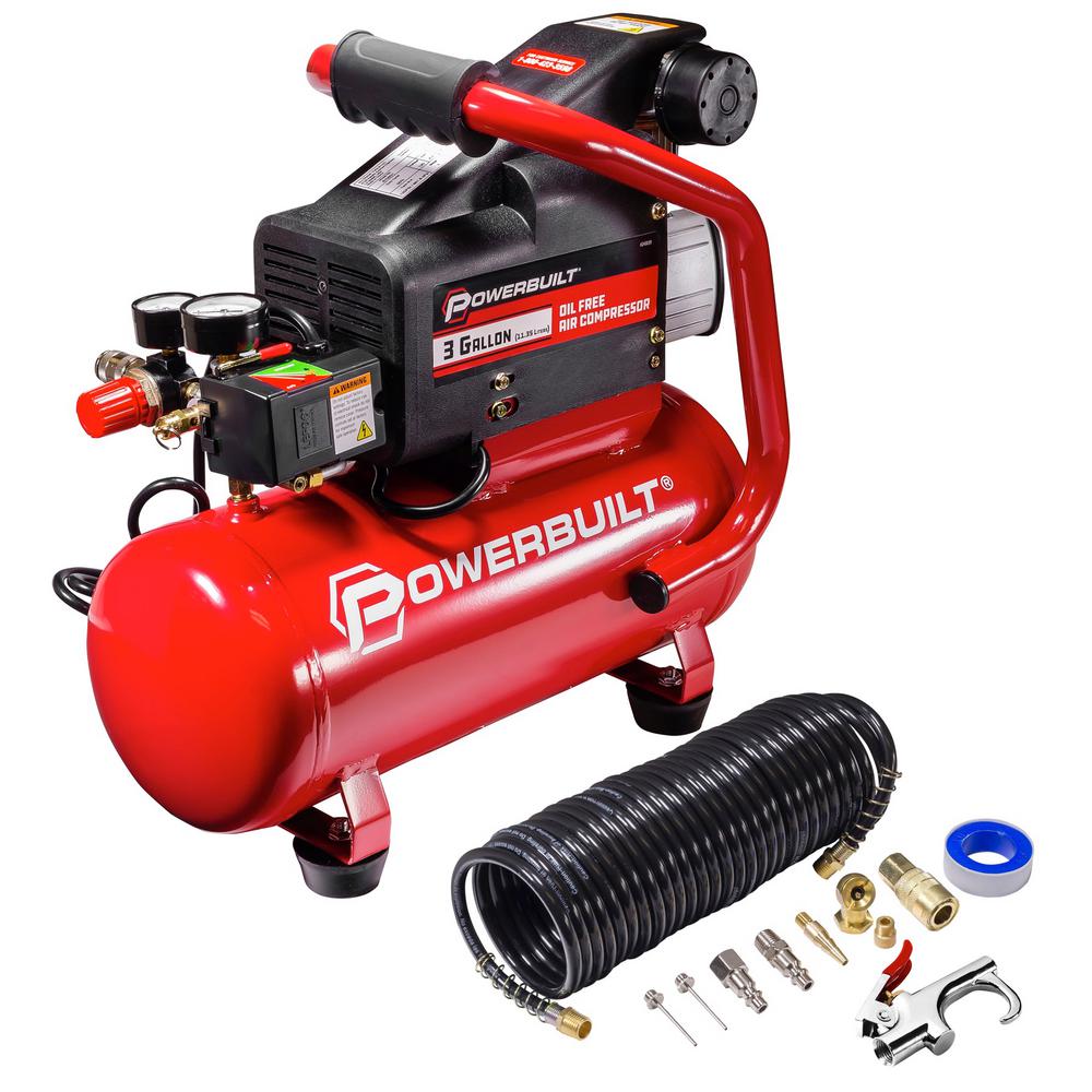 Built 3 Gal Portable Electric Air Compressor Kit 240039 The Home Depot Built 3 Gal Portable Electric Air