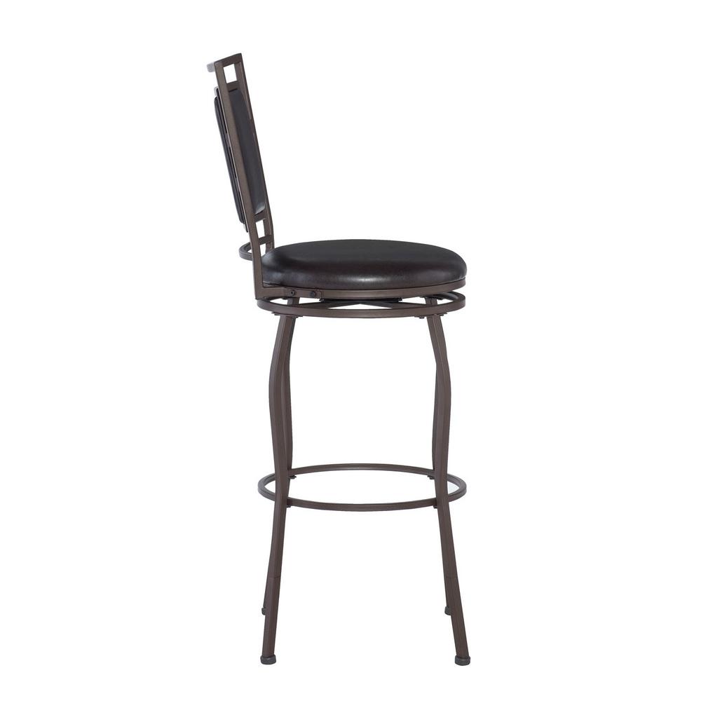 Linon Home Decor Townsend Adjustable Height Dark Brown Cushioned