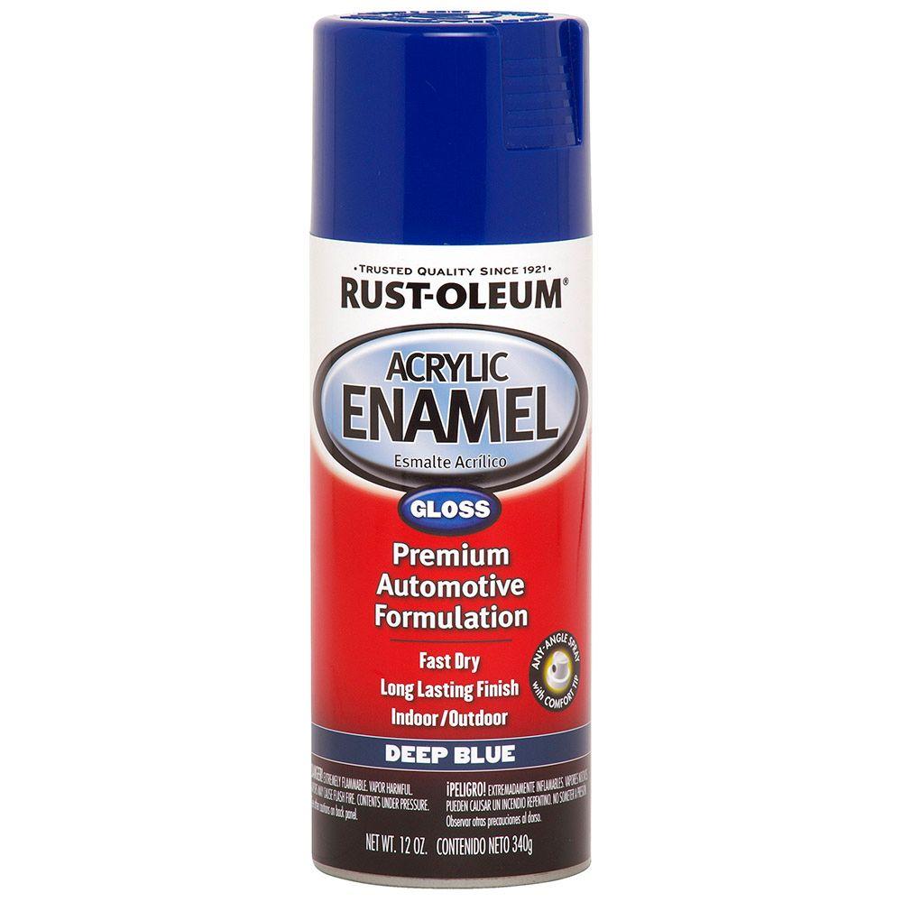 Rust Oleum Automotive 12 Oz Acrylic Enamel Gloss Deep Blue Spray Acrylic Enamel Gloss Deep Blue Spray Paint