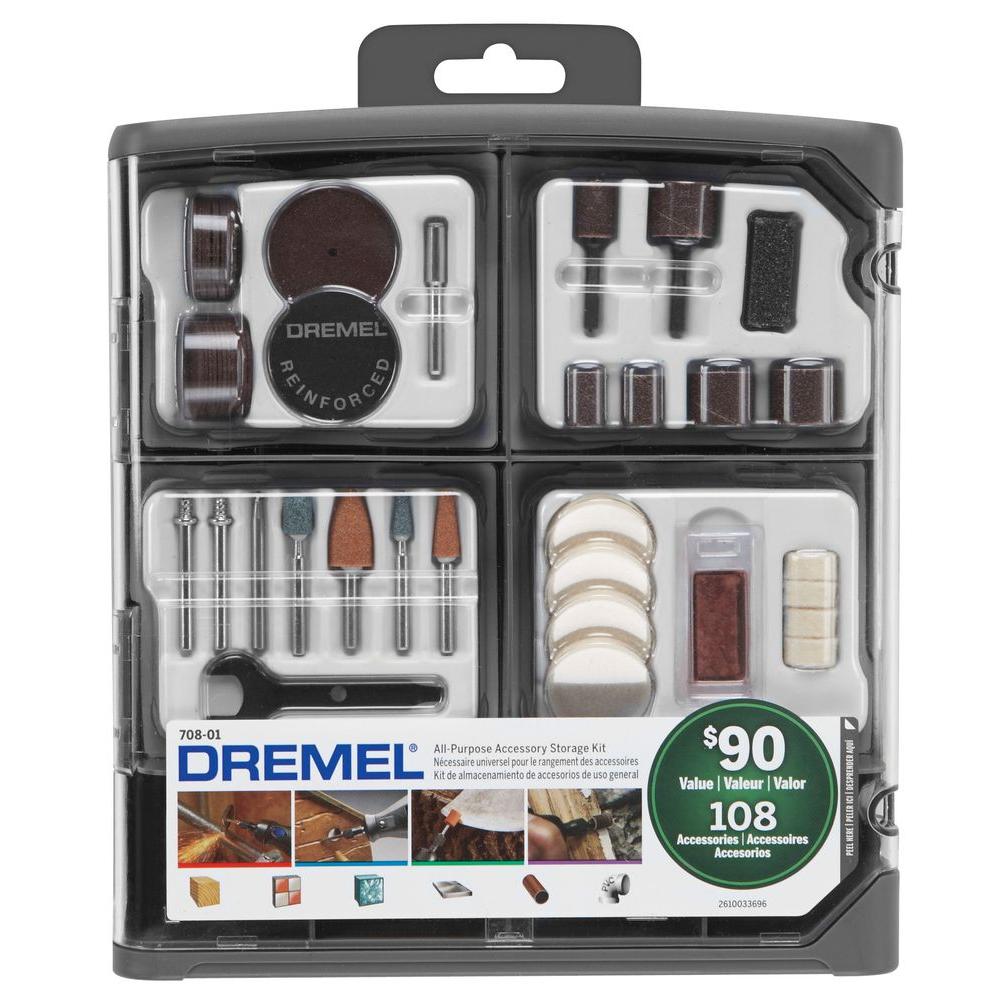 Dremel All-Purpose Rotary Tool Accessory Kit (108-Piece)-708-01 - The ...