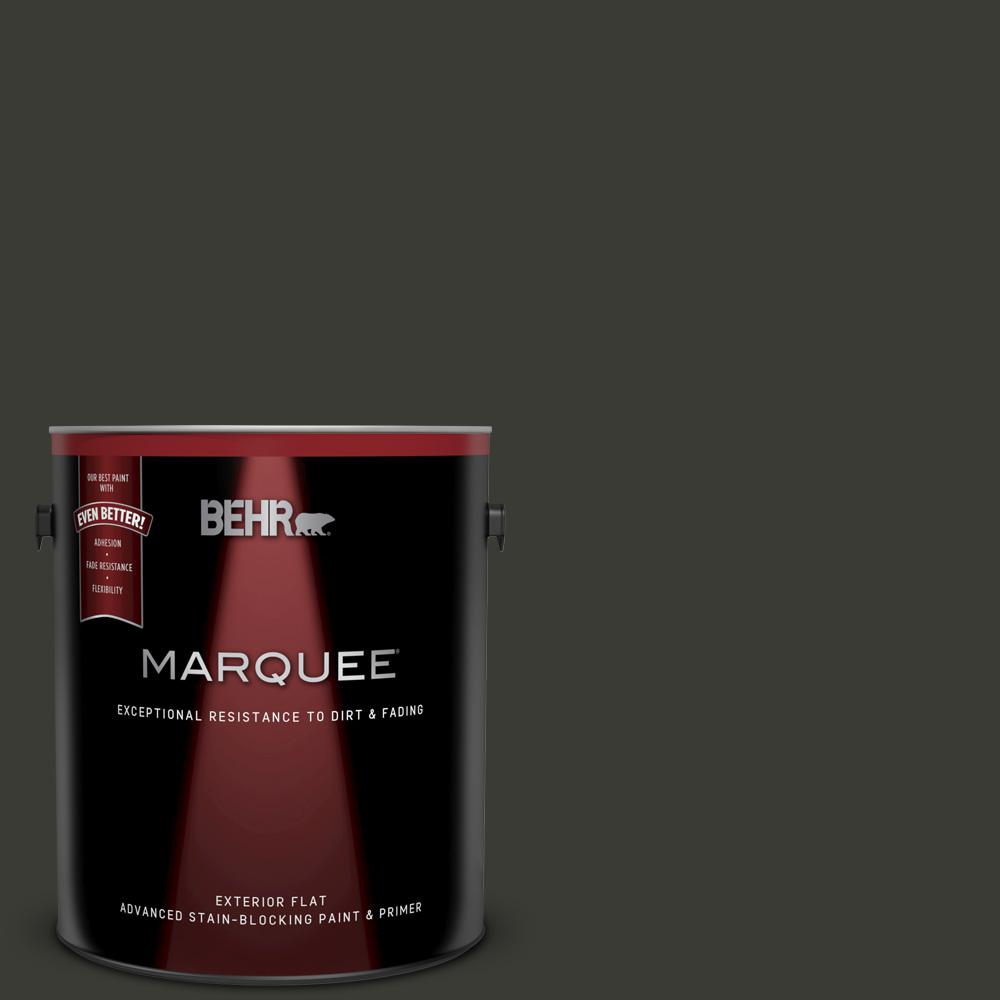 Behr Marquee 1 Gal Ecc 10 2 Jet Black Flat Exterior Paint And Ecc 10 2 Jet Black Flat Exterior Paint