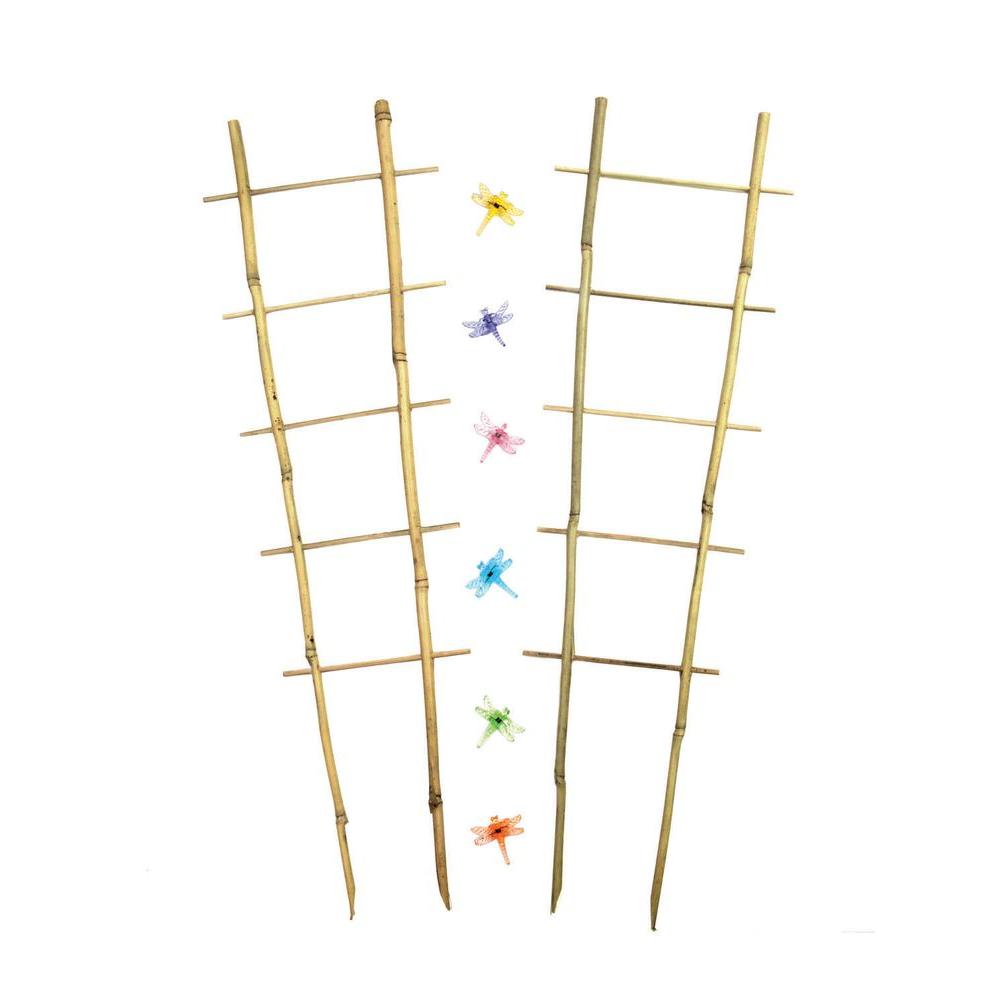 Better Gro 26 1 2 In Bamboo Orchid Trellis With Decorative Clips
