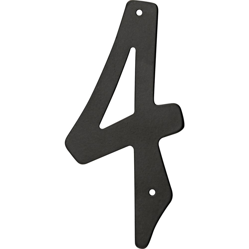 Everbilt 4 in. NailOn Black Aluminum Number 430446 The Home Depot