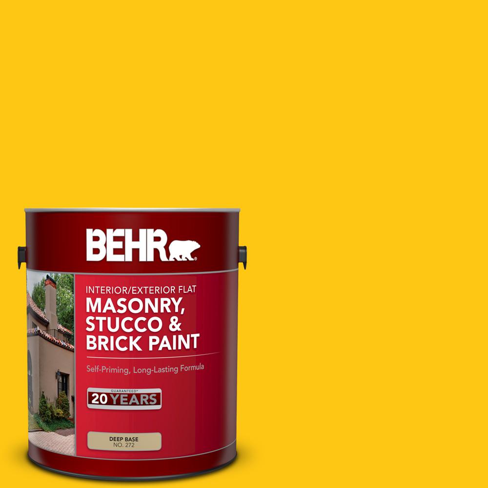 BEHR 1 gal. P3007 Unmellow Yellow Flat Interior/Exterior Masonry