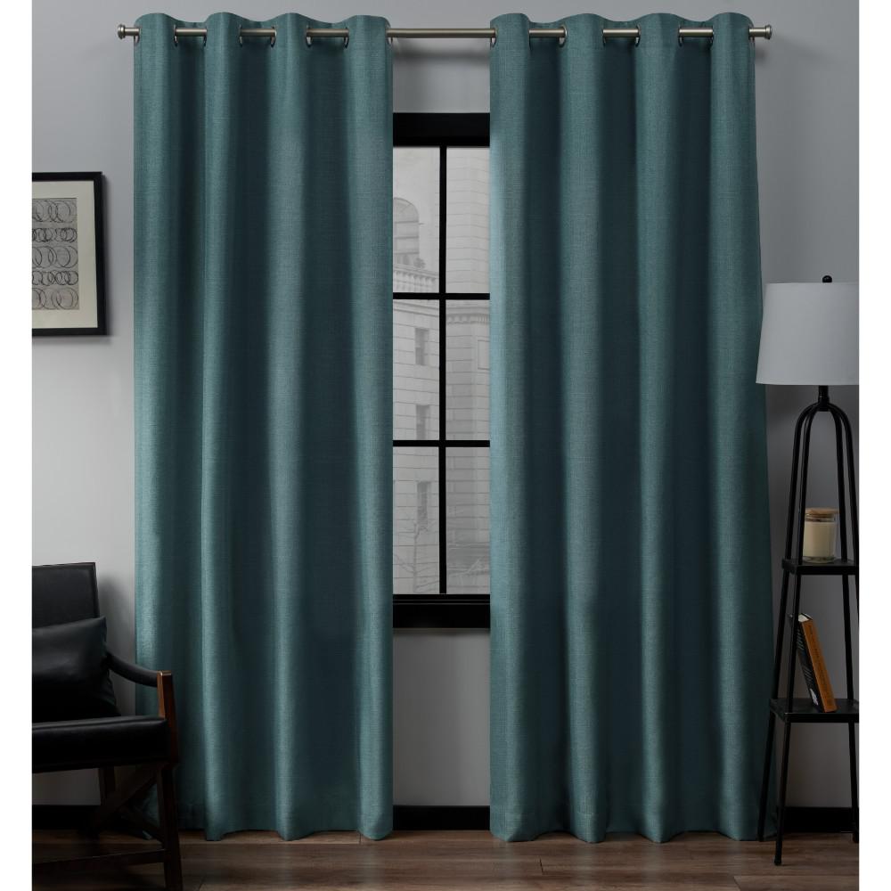 teal curtain material