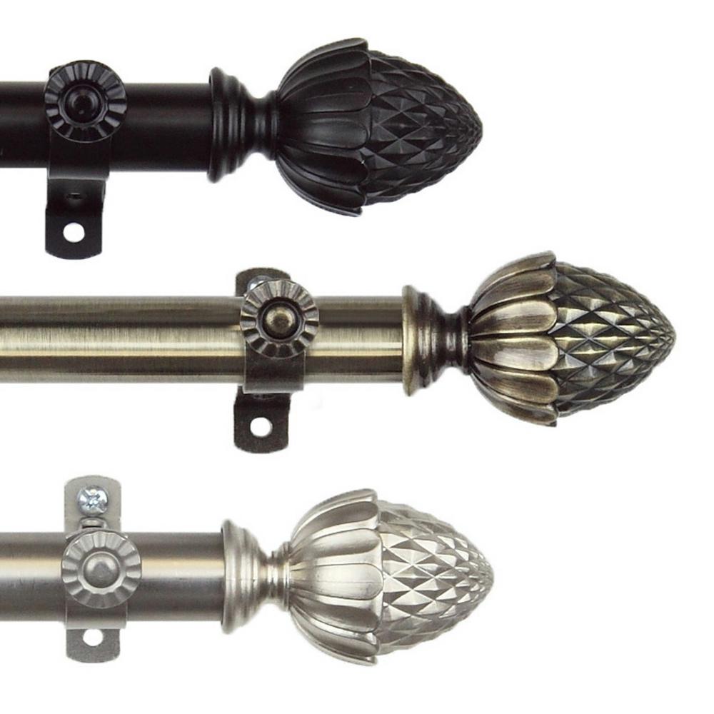 Rod Desyne 120 In 170 In Telescoping Single Curtain Rod Kit In