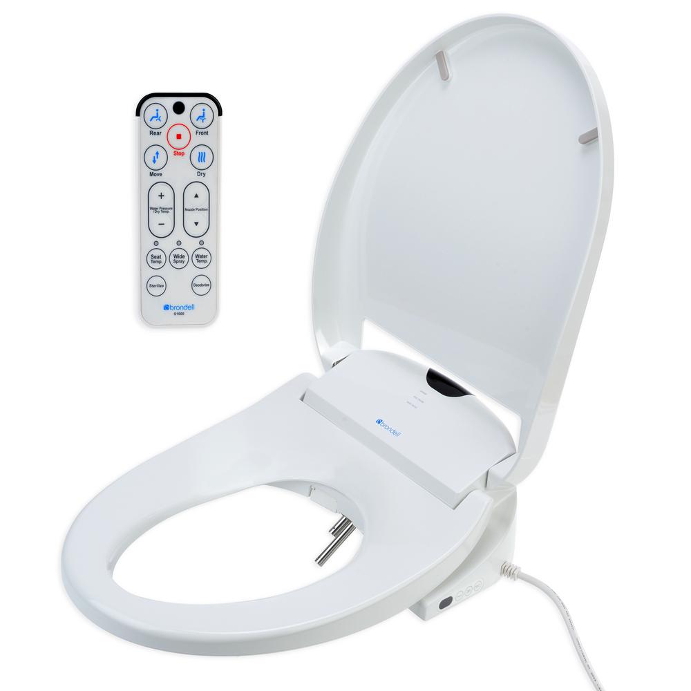 Brondell Swash 1000 Electric Bidet Seat for Round Toilet in WhiteS1000RW The Home Depot