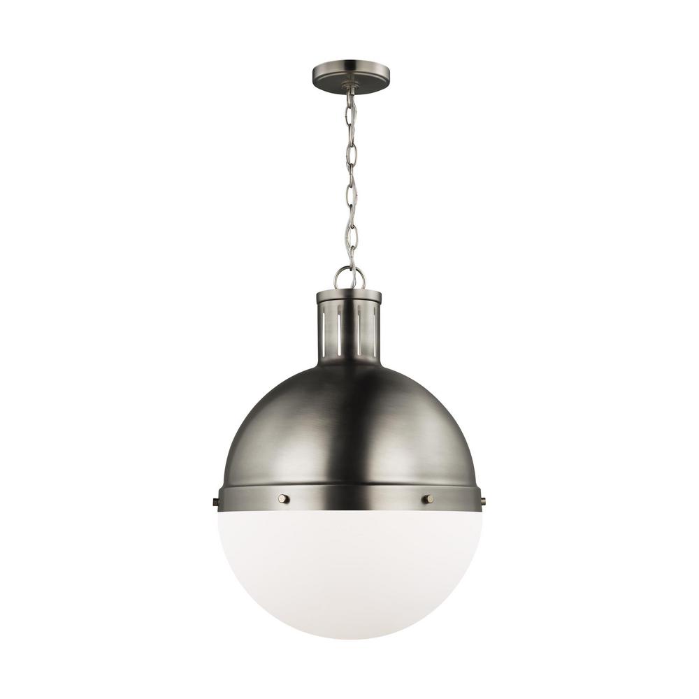 Sea Gull Lighting Hanks 1 Light Antique Brushed Nickel Large Pendant With Smooth White Glass Shade 6677101en3 965 The Home Depot - Large White Shade Chandelier Sea Gull Lighting Hanks 1 Light Antique Brushed Nickel Large Pendant With Smooth White Glass Shade 6677101en3 965 The Home Depot - Large White Shade Chandelier