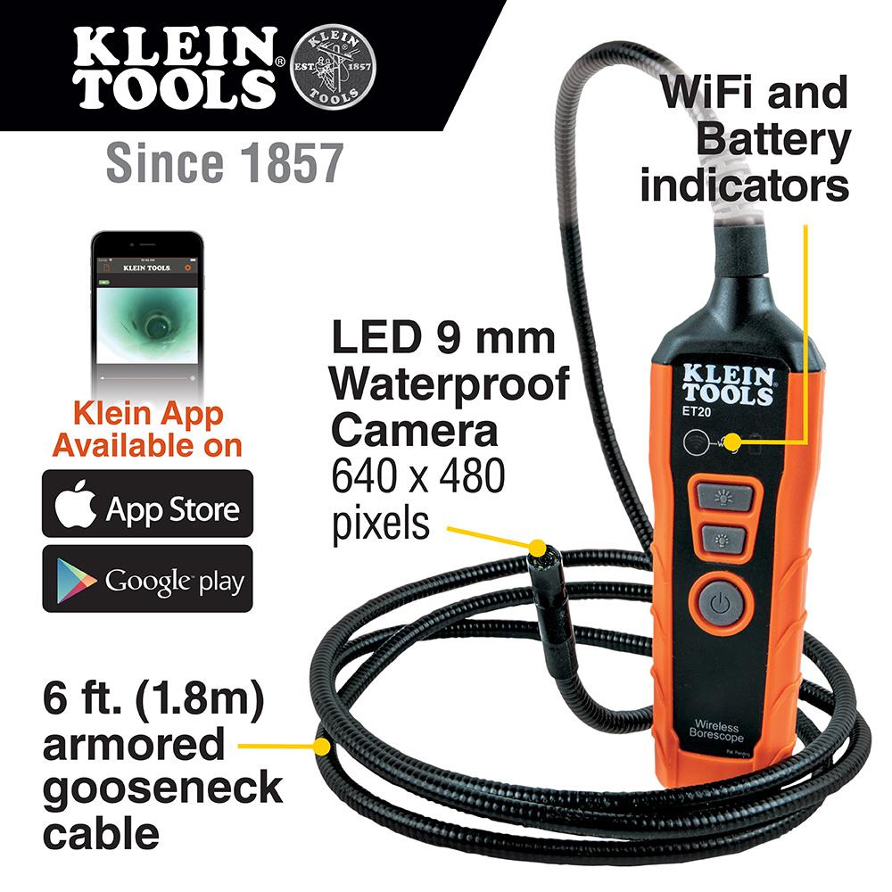 Klein Tools Wi Fi Borescope Inspection Camera Et20 The Home Depot