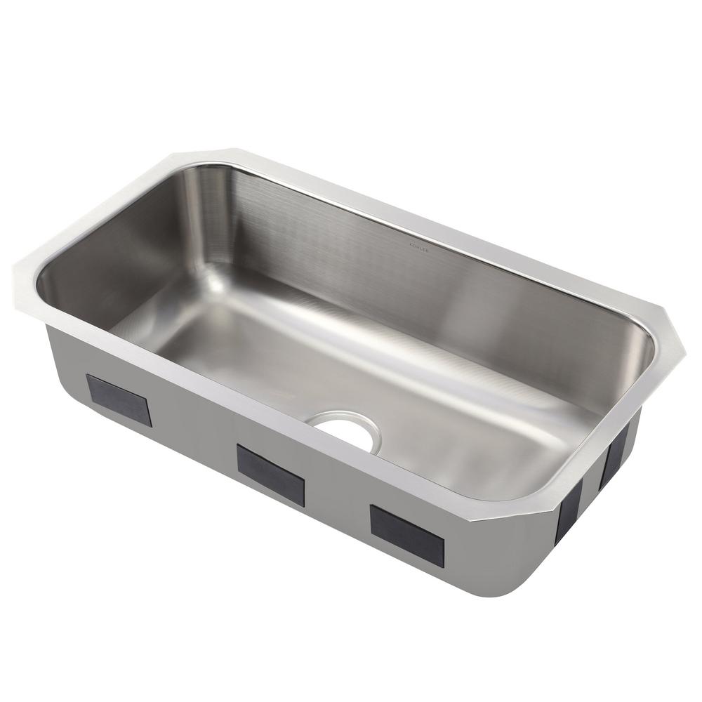 Single Bowl Stainless Steel Sink Undermount kohler ballad undermount stainless steel 32 in single bowl kitchen sink