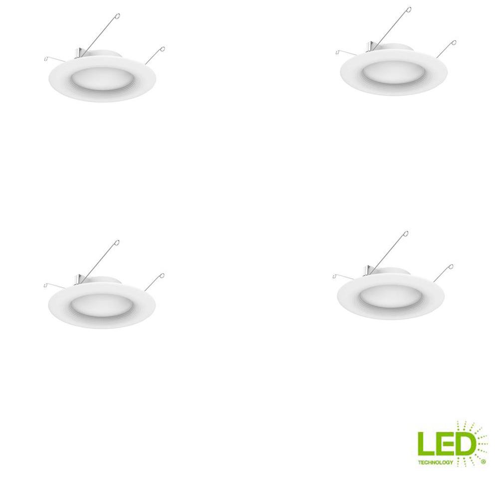 Ecosmart 6 In White Integrated Led Recessed Trim 4 Pack 2700k Soft White Nb01aa10fr1 279 The Home Depot