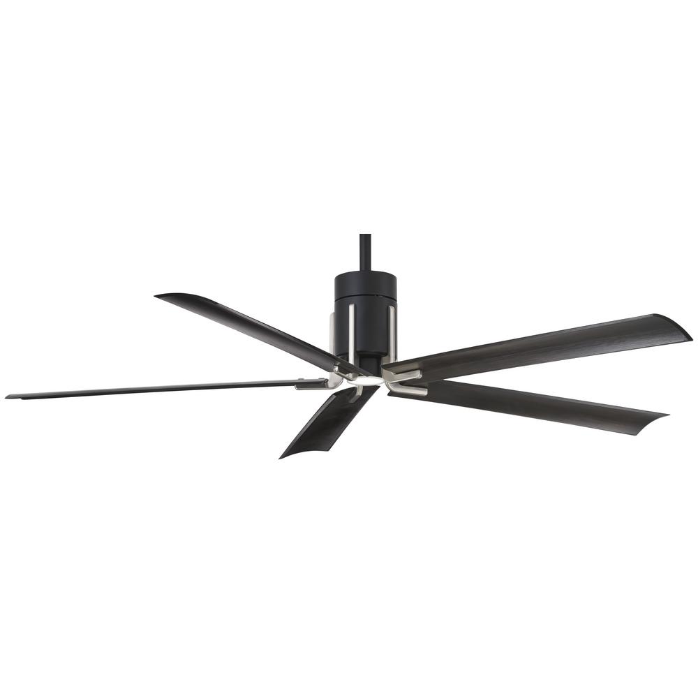 Minka Aire Clean 60 In Integrated Led Indoor Matte Black With Brushed Nickel Ceiling Fan With Light With Remote Control