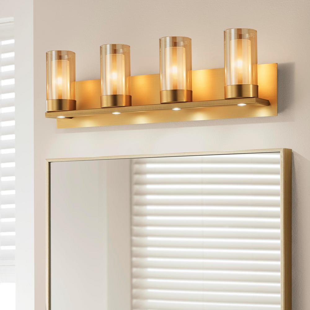 Home Decorators Collection Samantha 26.6 in. 4Light Brass