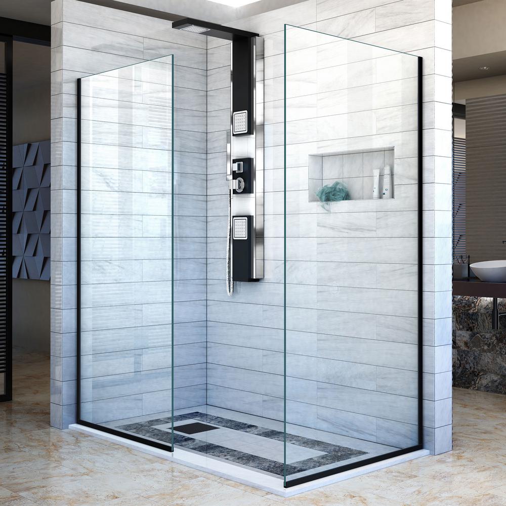 Dreamline Linea 30 In X 72 In Semi Frameless Corner Fixed Shower