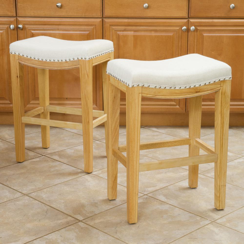 HomeSullivan 29 in. Ashbury Beige Swivel Cushioned Bar Stool 401131