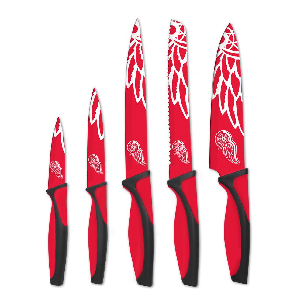 Sportsvault Nhl Detroit Red Wings 5 Piece Kitchen Knives Kknhl11