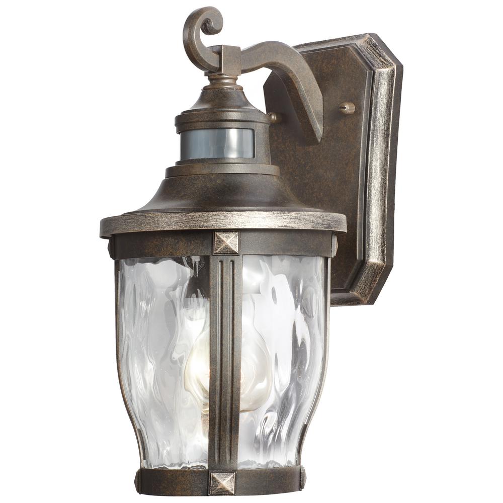 Mccarthy 1 Light Bronze With Gold Highlights Outdoor Motion Sensor Wall Lantern Sconce Mccarthy 1 Light Bronze With Gold Highlights Outdoor Motion Sensor Wall Lantern Sconce