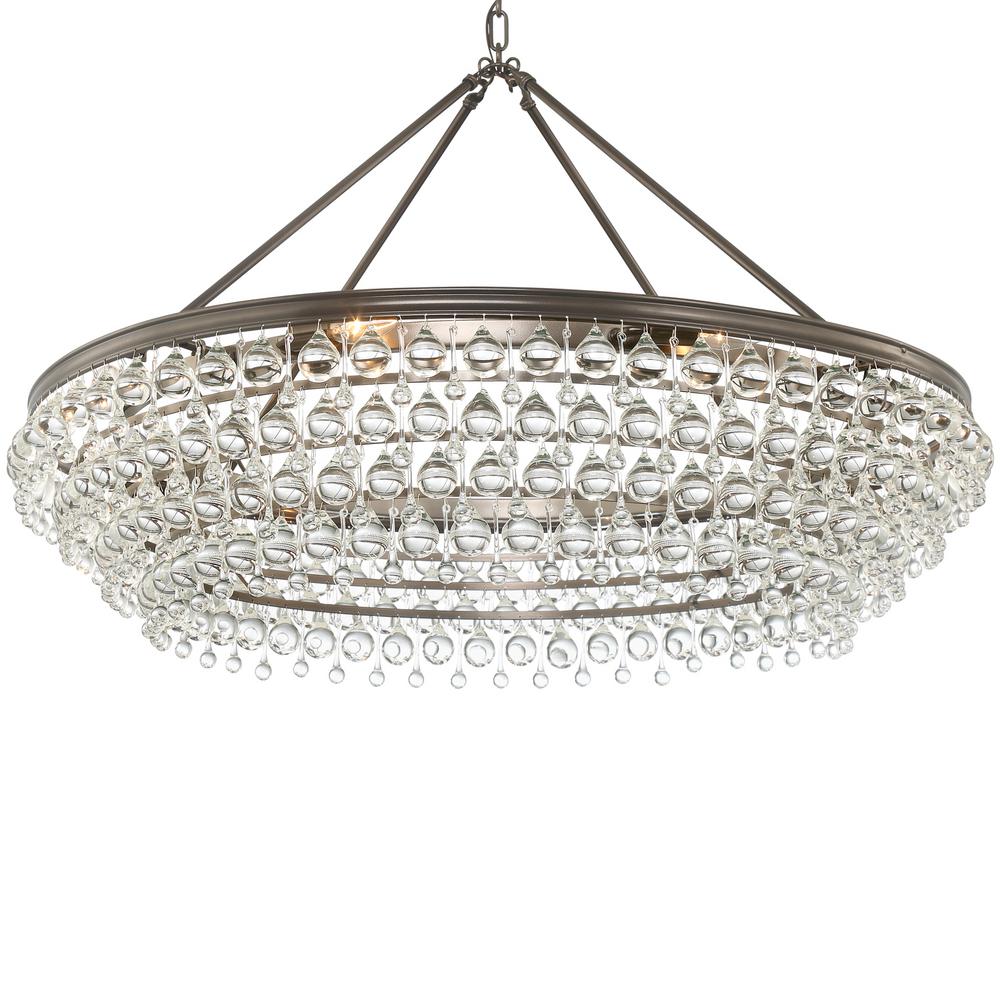 Crystorama Calypso 8-Light Crystal Teardrop Vibrant Bronze Chandelier