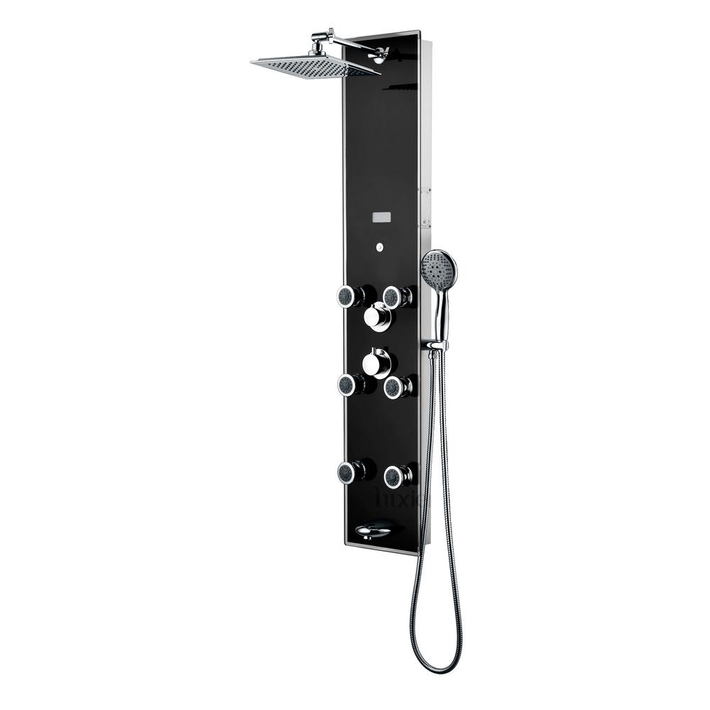 luxier 51 in. 6- -Jet Full Body Shower System Panel with Rainfall ...