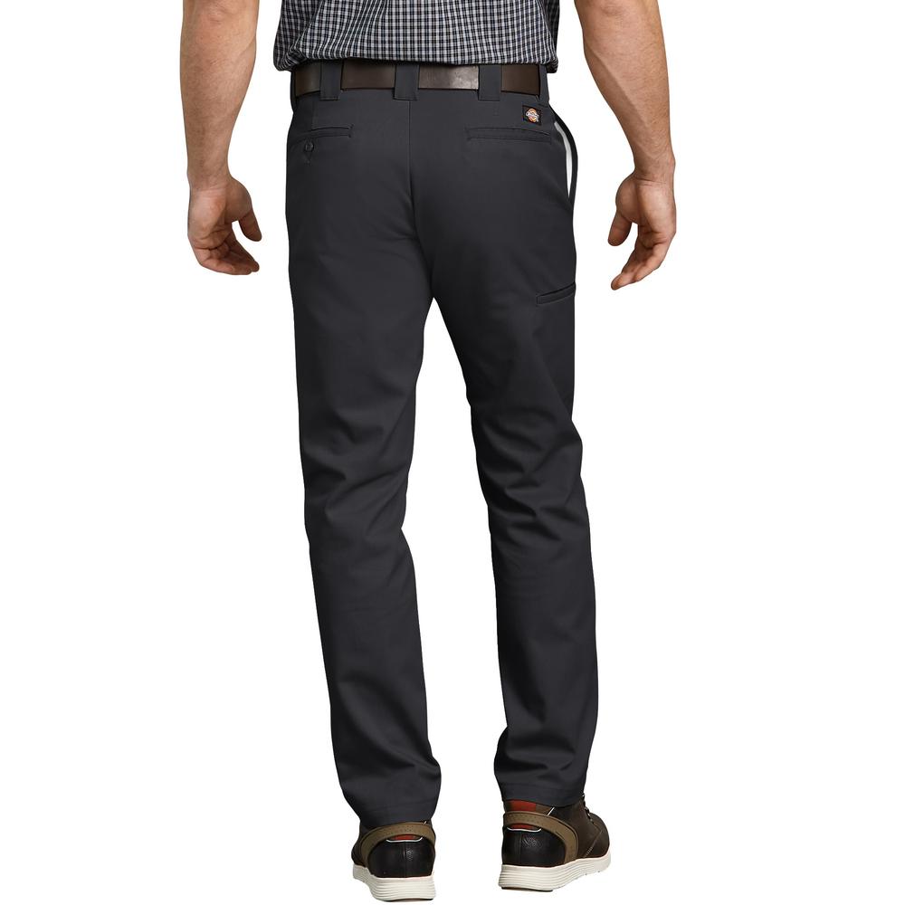 black tapered work trousers