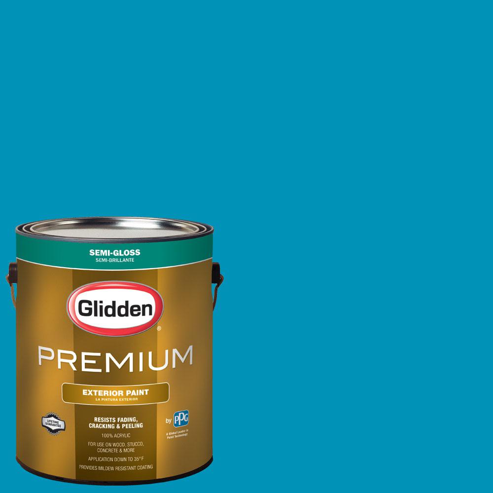 Glidden Premium 1 Gal Nfl 170b Carolina Panthers Blue Semi Gloss Nfl 170b Carolina Panthers Blue Semi Gloss Exterior Paint