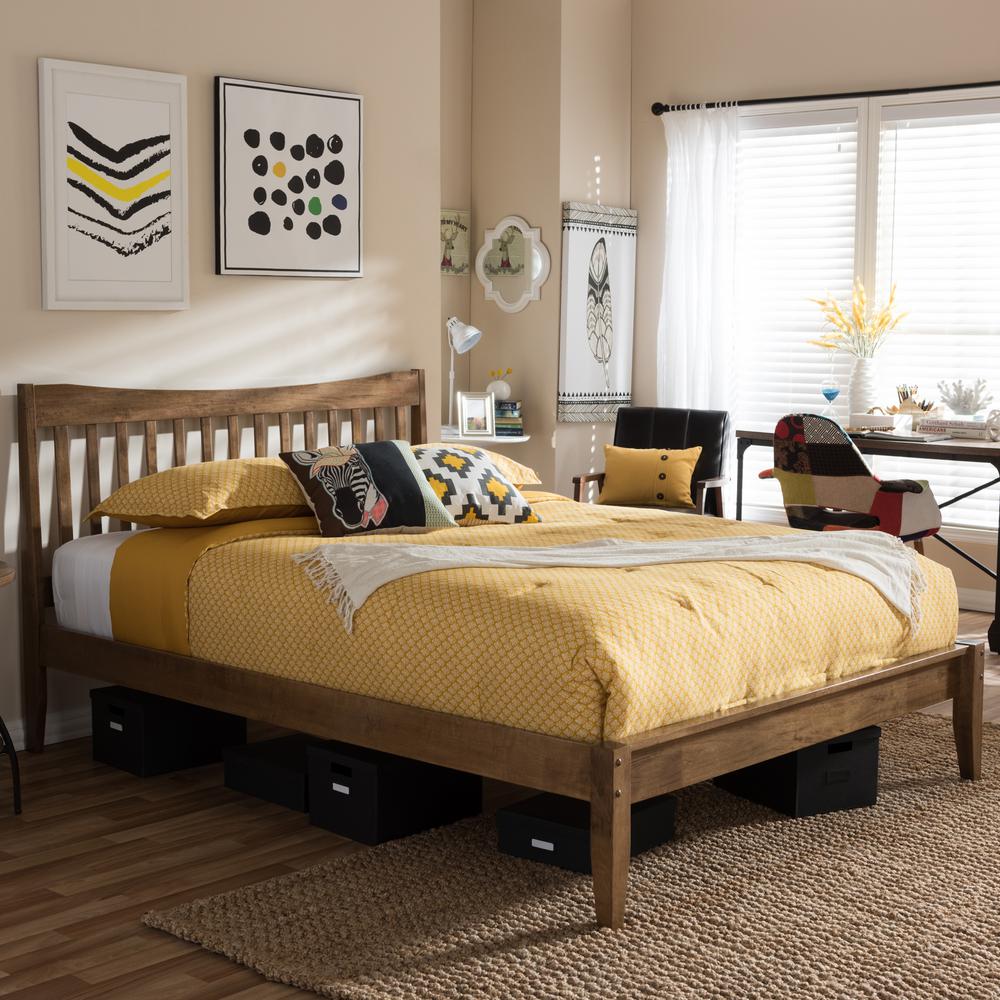 Baxton Studio Edeline Um Brown Queen Platform Bed 28862 6913 Hd Edeline Um Brown Queen Platform Bed