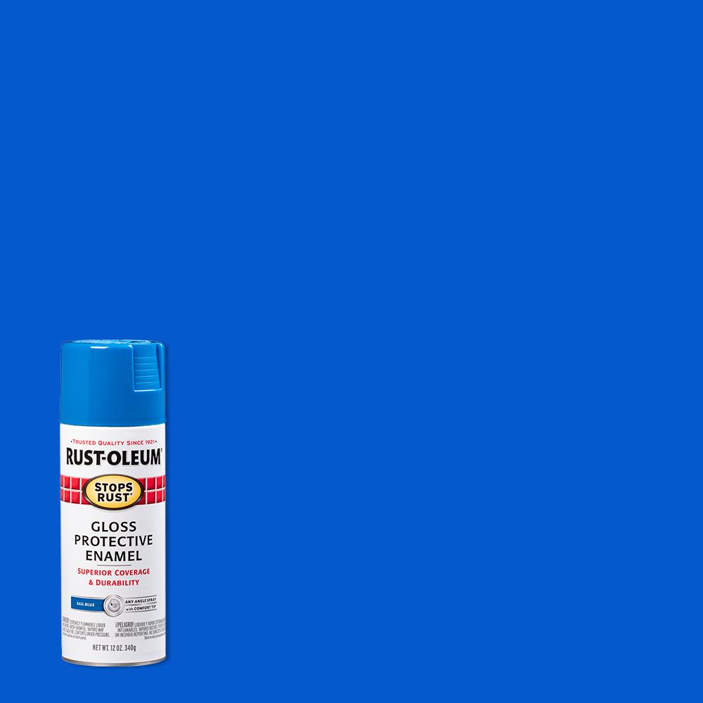 Rust Oleum Stops 12 Oz Protective Enamel Satin Sapphire
