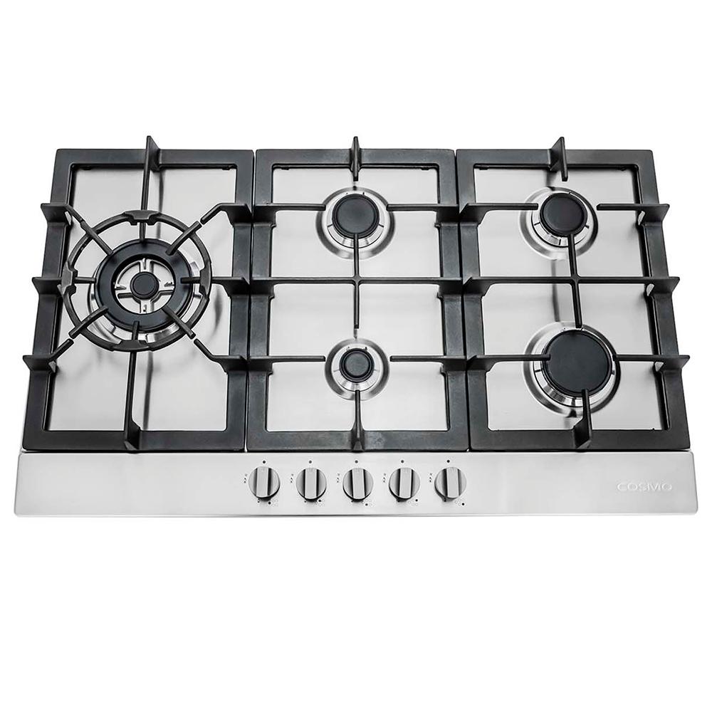 Cosmo 30 In Gas Cooktop Stainless Steel With 5 Sealed Br Gas Cooktop In Stainless Steel
