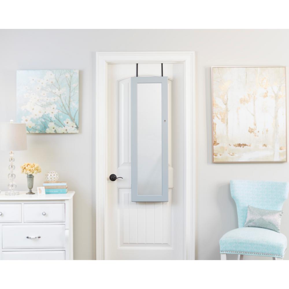 InnerSpace Luxury Products Gray Deluxe Mirrored Jewelry ArmoireJAOTD3