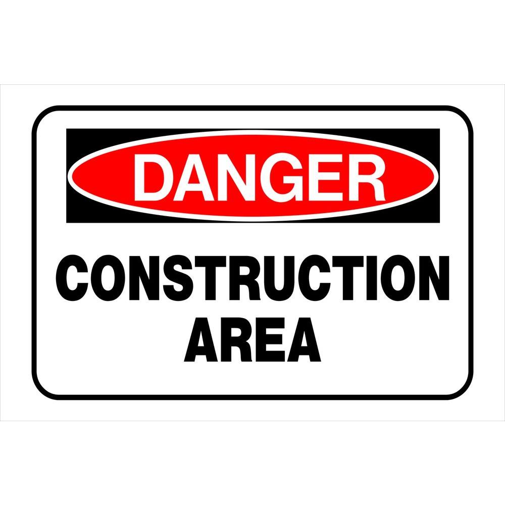 Hillman 8 In. X 12 In. Plastic Danger Construction Area Sign-839972.0 ...